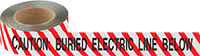 Metal Dedektörü Sınıfı Gömülü Boru Uyarı Bandı, Yer Altına Gömülü Elektrik Hattı, Kırmızı/Beyaz