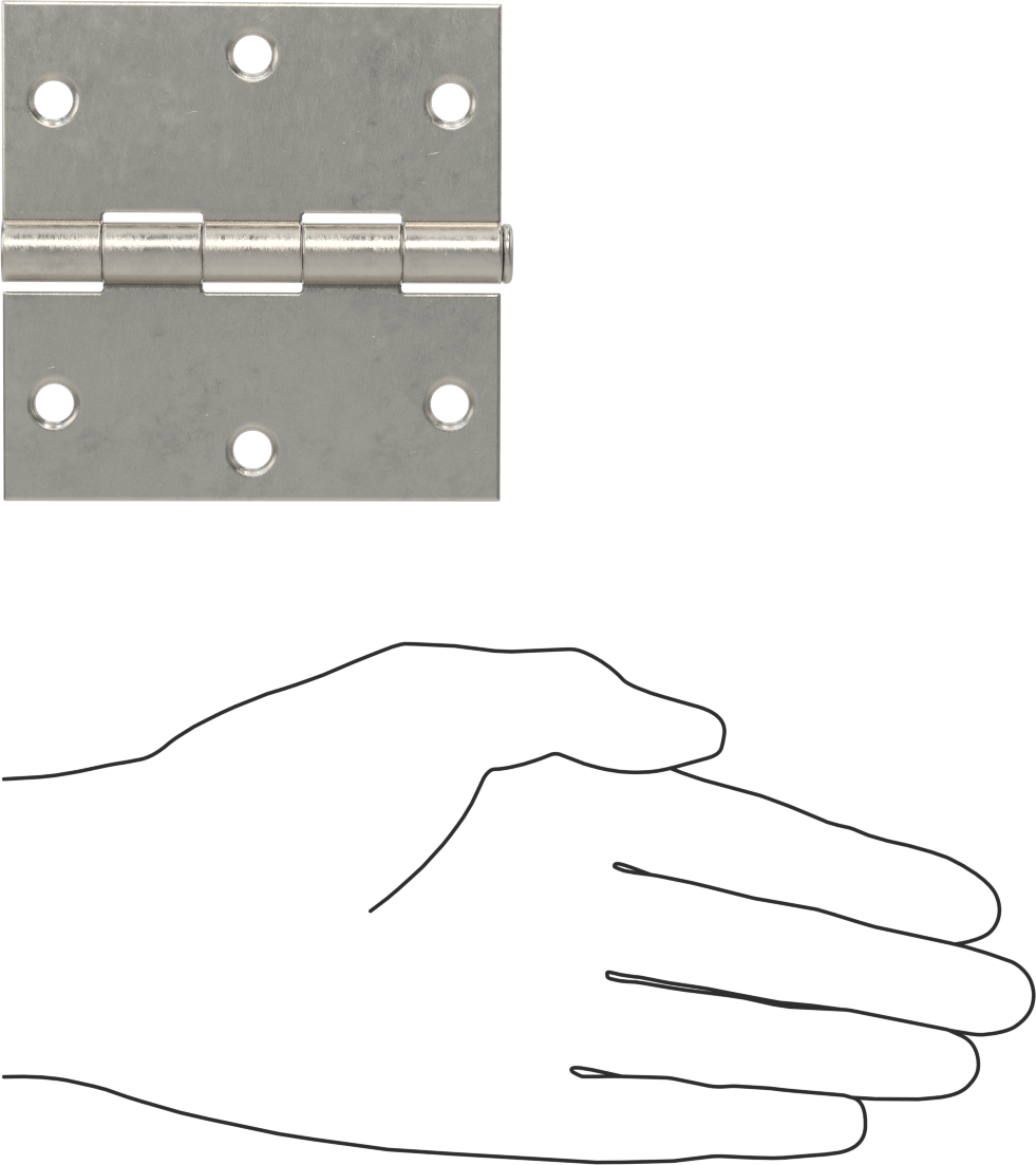 Delikli Gömme Montaj Menteşesi, Çıkarılabilir Pim, Kare, 304 Paslanmaz Çelik, 3.5" x 1.75" Kapı Kanadı