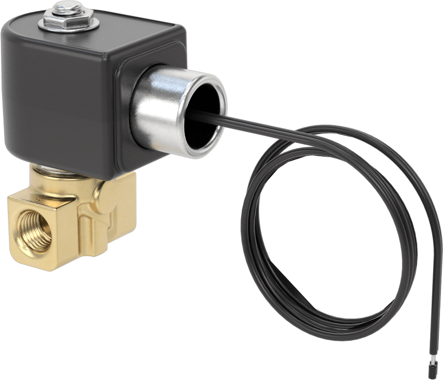 Pirinç Gövdeli Kompakt Solenoid Açma/Kapama Vanası, 24V AC, 1/4 NPT Dişi, 0.11 Cv