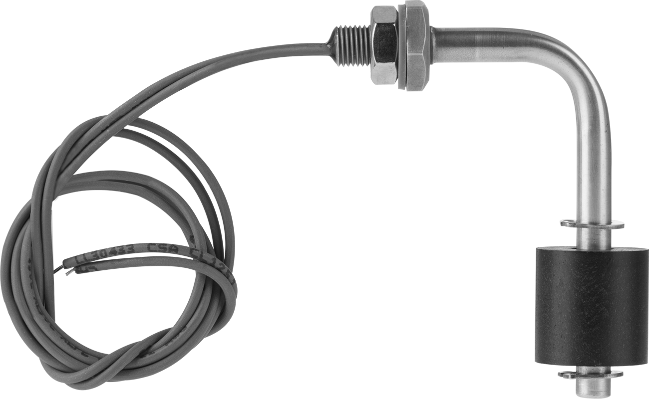 Su için Yatay Montajlı Şamandıra Anahtarı, Duvar İçi, Pirinç Gövde, 13/32" Çaplı Delik için — 120V AC, 240V AC, Su, Pirinç
