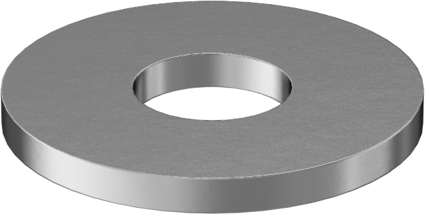 Nikel Kaplı Pirinç Pul, Büyük Boy, 1/4" Vida Boyutu için, 0.260" İç Çap, 0.688" Dış Çap