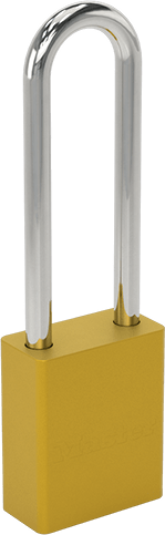 Masif Eloksallı Alüminyum Kilitli Asma Kilit, American Lock 1107, Ana Anahtarlı, Altın