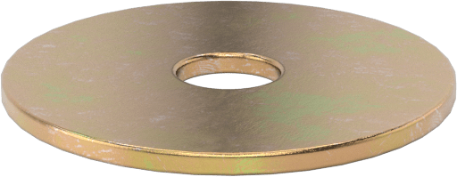 Çinko-Sarı-Kromat Kaplı Çelik Büyük Boy Pul, 1/4" Vida Boyutu için, 0.285" İç Çap, 1.250" Dış Çap