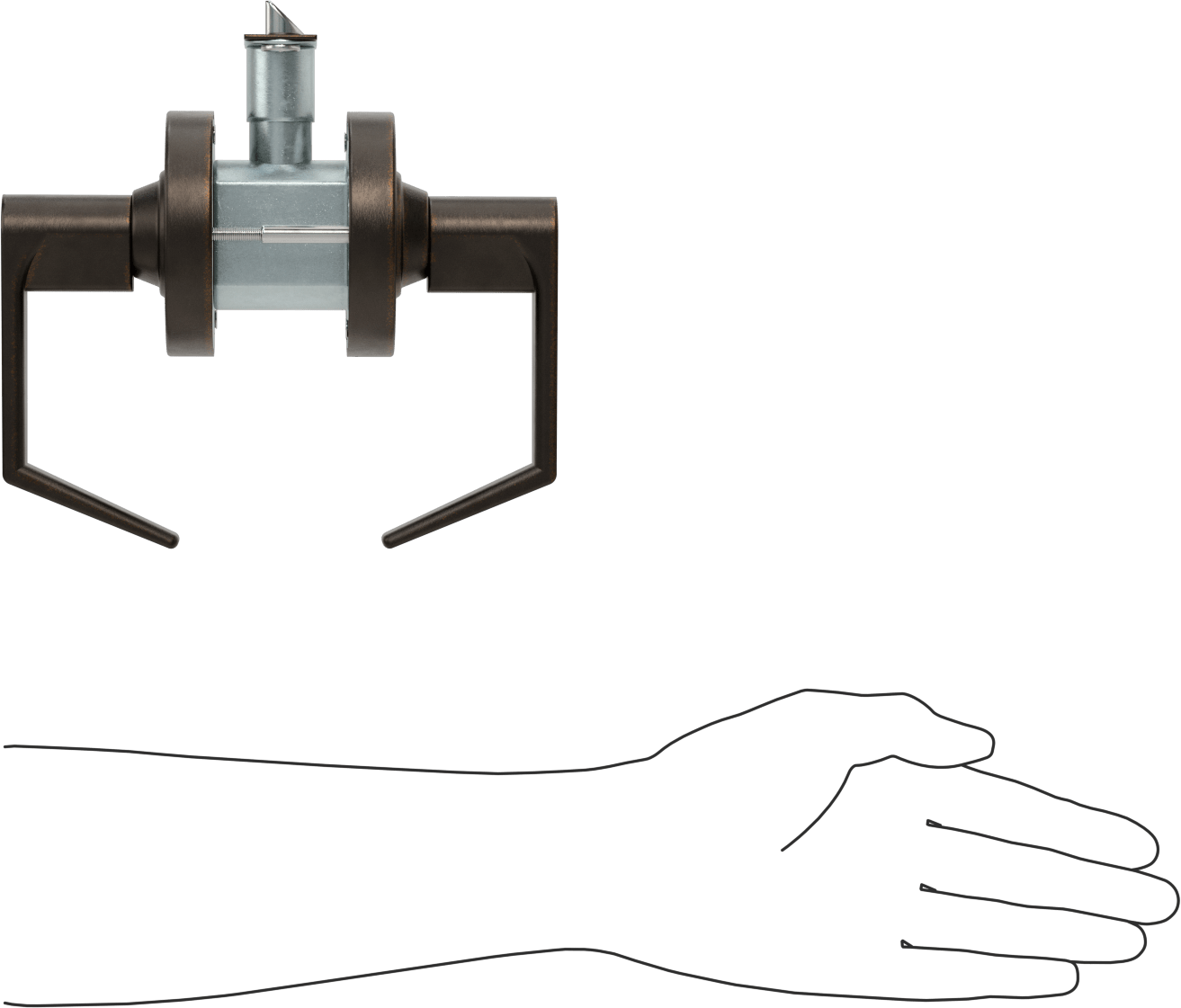 Schlage Alx Kapı Kolu, 2-3/4" arka mesafeli, Koyu Bronz Kaplama
