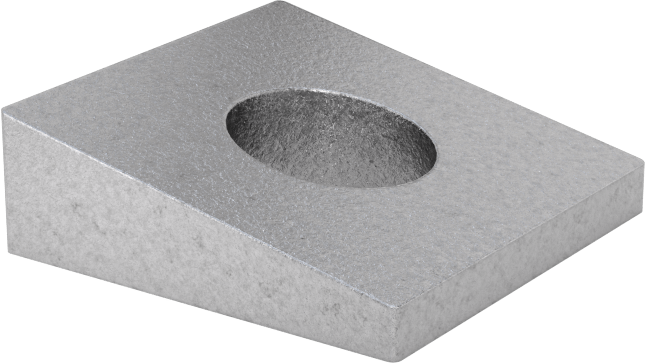 Sıcak Daldırma Galvanizli Demir Tesviye Pul, I-Kirişler için, 1/4" Vida Boyutu, 0.312" İç Çap