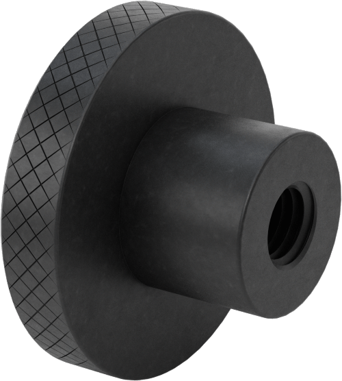 Çelik tırtıllı tutma düğmesi, M12 x 1.75 mm Dişli Delik, 51 mm Çaplı Başlık