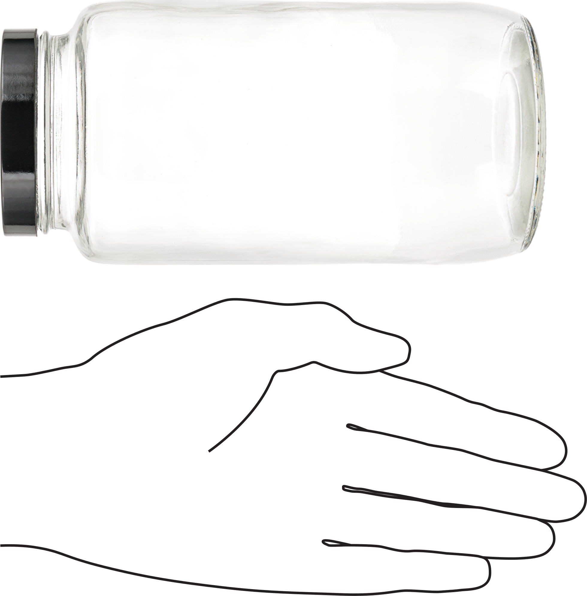 Şeffaf Cam Kavanoz, Kaplamalı Kağıt Contalı, 32 FL oz/950 ml Kapasite