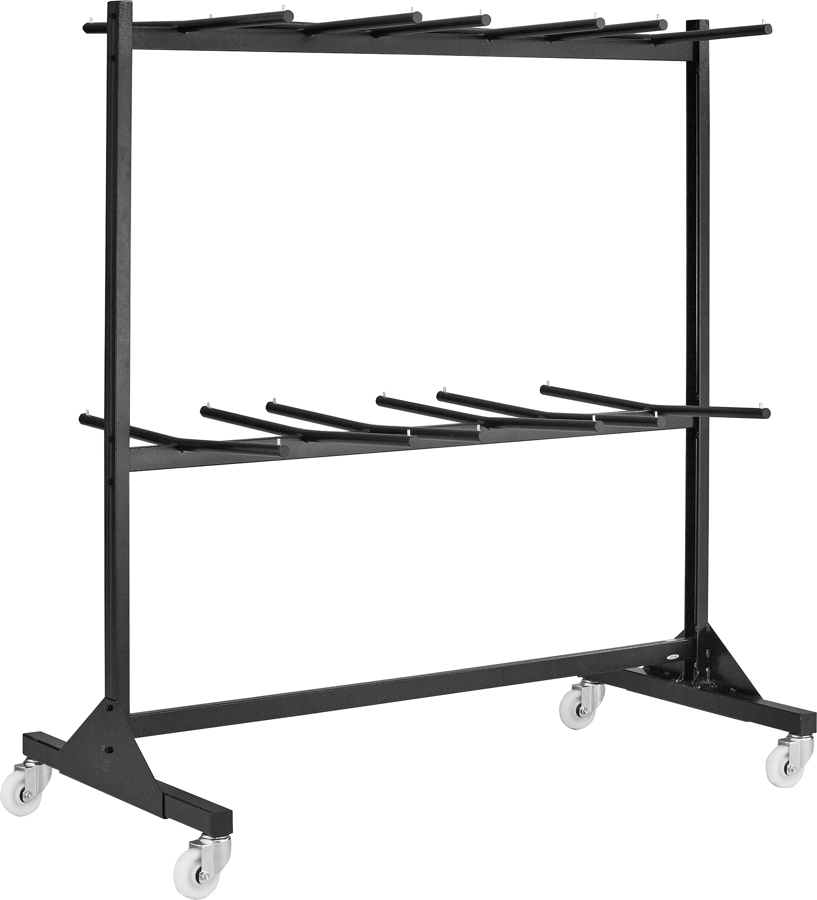 İki Katlı Katlanır Sandalye Rafı — Tekerlek, 33 1⁄2", 84