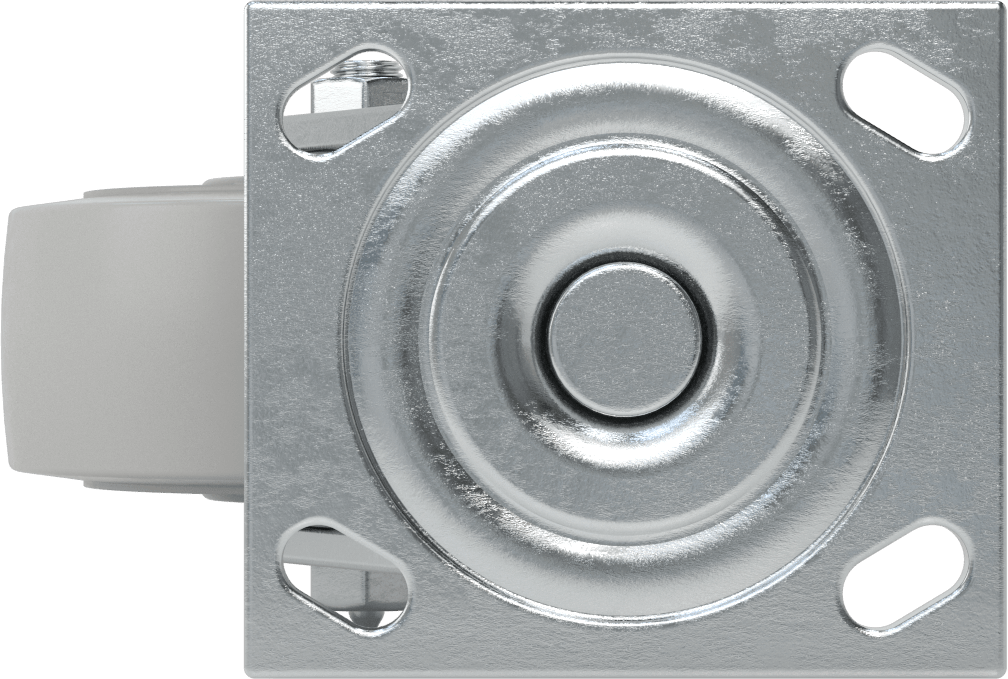4-1/2" x 4" Montaj Plakalı Samson Tekerlek, 5" Çaplı Gri Kauçuk Tekerlekli Döner, Açık Rulman