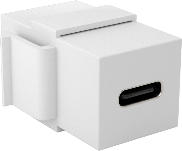 Keystone Duvar Plakaları için USB Adaptörü, USB C Dişi x USB C Dişi Standart 3.2 Gen 1, Beyaz
