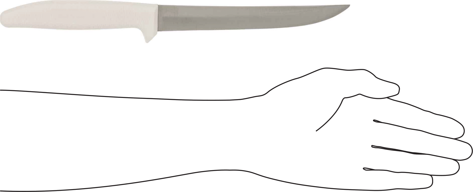 Kemik Sıyırma Bıçağı, 10-1/2" Uzunluk, 6" Bıçak ve Plastik Sap