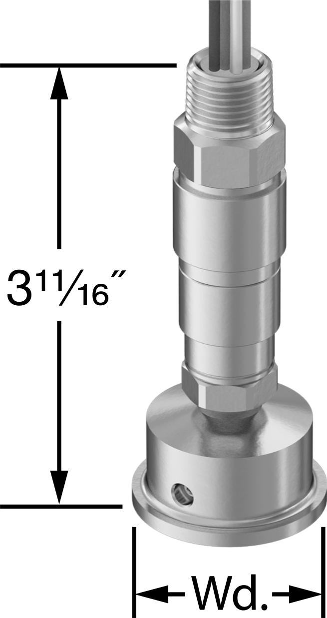 Hijyenik Basınç Şalteri, 6 PSI ila 30 PSI Ayar Noktası, 1-1/2" Boru Dış Çapı için