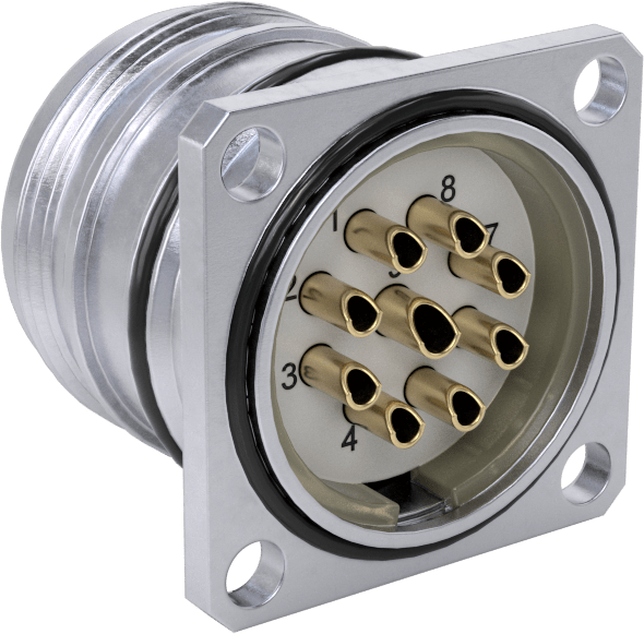 Servomotor M23 Sinyal Konektörü, Montaj Delikli Priz, 9 Saat Yönünde Kutup