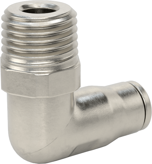 Gıda ve İçecek için Paslanmaz Çelik Bas-Bağlan Bağlantı Parçası, 6 mm Dış Çaplı Boru x 1/4 NPT Erkek için Dirsek Adaptörü