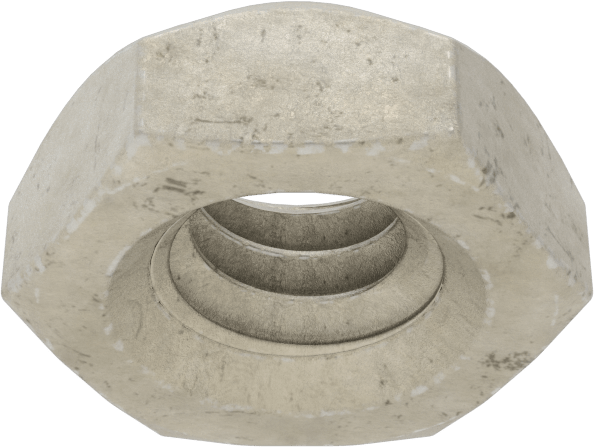 Top-Lock Deforme Edilmiş Dişli Kilit Somunu, Çinko Pul Kaplamalı Yüksek Mukavemetli C Sınıfı Çelik, 1/4"-20