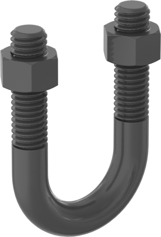 İletken Olmayan U-Cıvata, 3/8"-16 Diş Boyutu, 1-5/16" İç Çap
