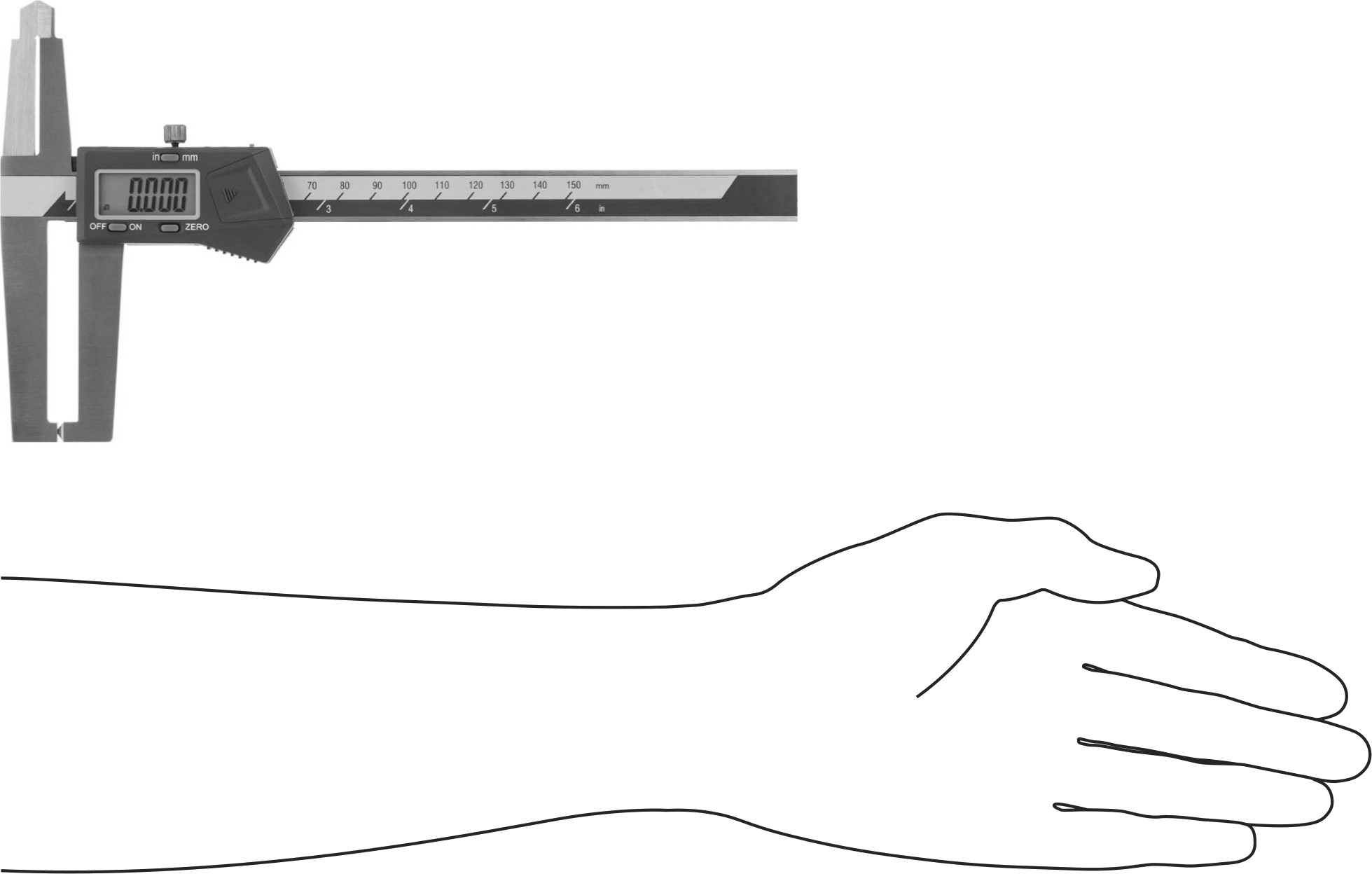 Frenler için Kaliper, 0" ila 6" ve 0 mm ila 150 mm Ölçüm Aralığı