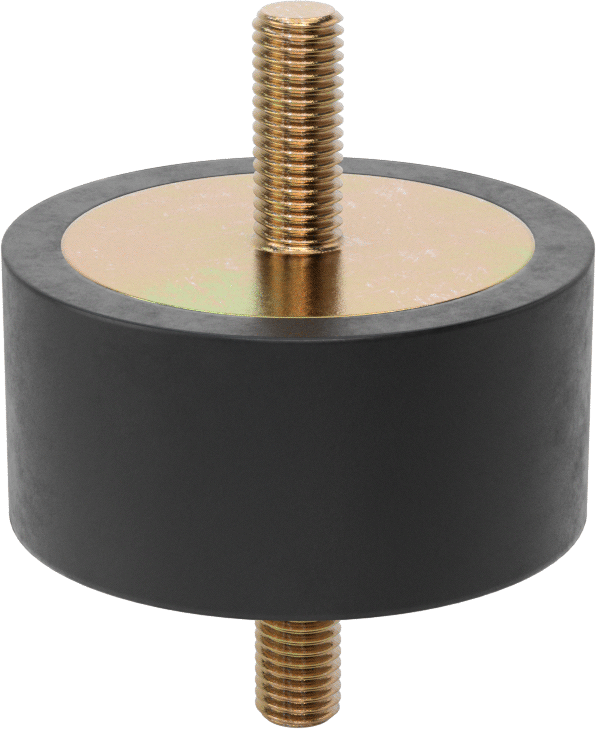 Neopren Titreşim Sönümleyici Sandviç Montaj, M12 x 1.75 mm Çinko Kaplı Çelik Saplama, 665 lbs. Kapasite