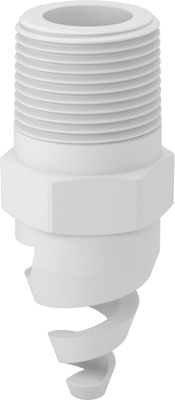 Yüksek Hacimli Tıkanmaya Dayanıklı Püskürtme Memesi, Tam Koni, PTFE, 1 NPT Erkek, 0.63" Delik Çapı, 60 Derece