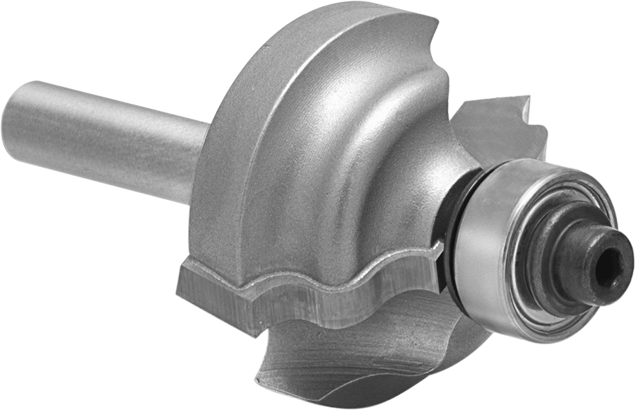 Dalgalı Köşe için Köşe Yuvarlama Freze Ucu, Kaplamasız Karbür Uçlu Çelik, 1-1/4" Kesme Çapı — Dalgalı, -, 1⁄4"