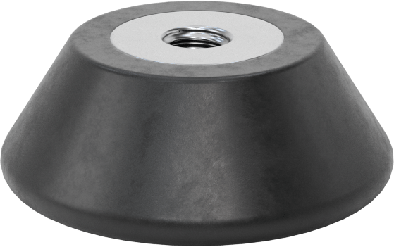 Titreşim Sönümleyici Sert Seviyeleme Montaj Parçası, 3/8"-16 Dişli Delikli, 35 lbs. Kapasite