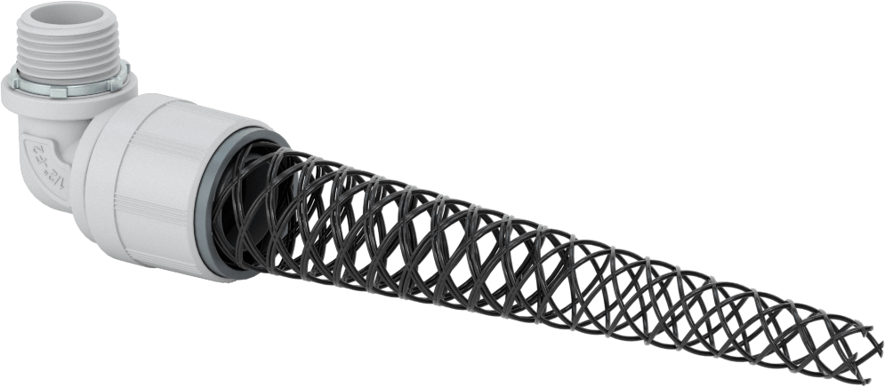 Sure-Grip Plastik Daldırılabilir Kablo Tutucu, 90 Derece Dirsek, 0.38"-0.44" Kablo Dış Çapı için, 1/2 Delik Açma