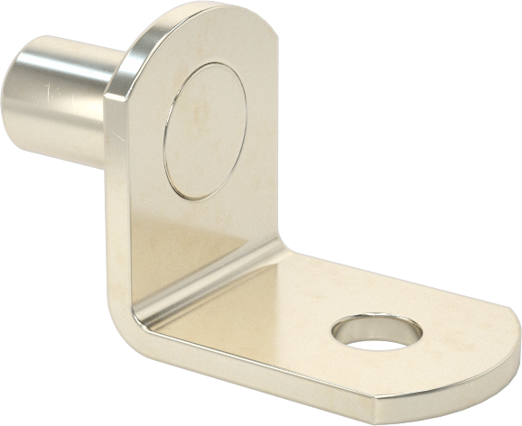 Dolaplar ve Kitaplıklar için Raf Desteği, İtmeli Nikel Kaplamalı Çelik, 1/4" Pim Çapı — 1⁄4", 3⁄4", Çelik
