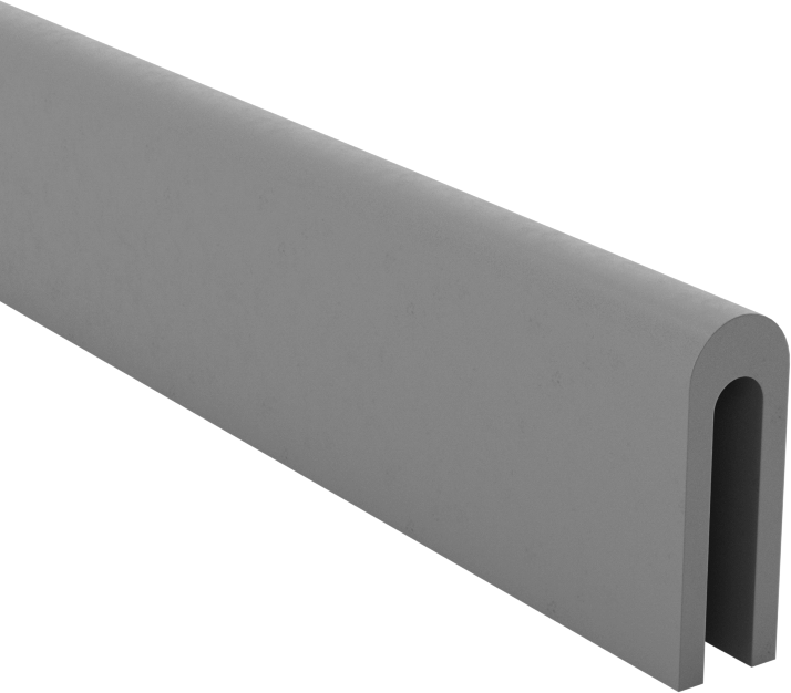 Yüksek Sıcaklık Kenar Çıtası, Kauçuk, 1/16" Genişlik x 5/16" İç Yükseklik — 1⁄16", -, 3⁄8"