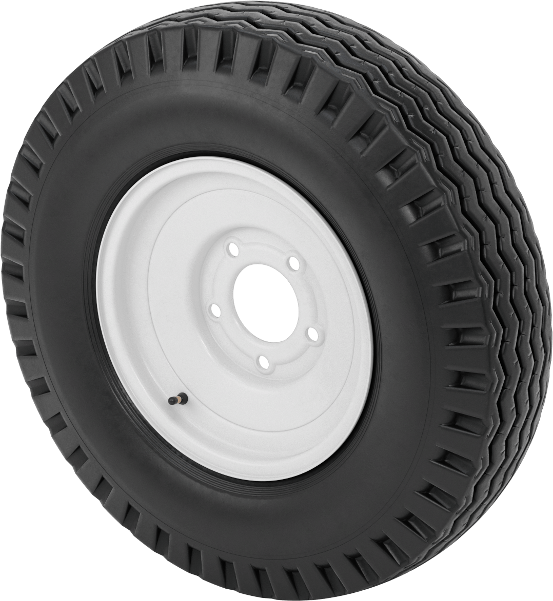 Otoyol Kullanımı için Çelik Göbekli Pnömatik Römork Tekerleği, 5 Montaj Deliği, 21-7/8" Çap x 5-5/8" Genişlik — 21 7⁄8", 5.30/4.50-12, 5