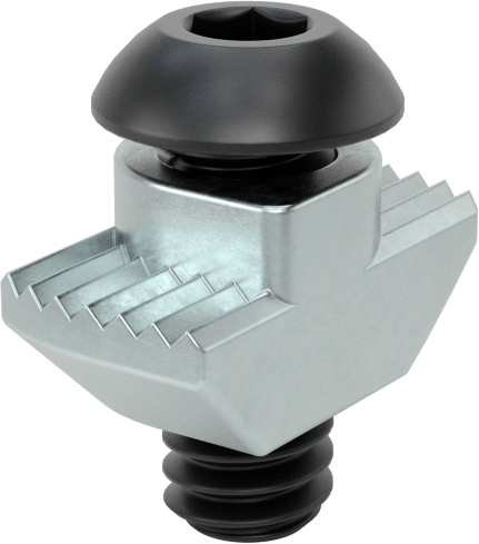 T-Yuvalı Çerçeve Bağlantı Elemanları, 1/4"-20 Düğme Başlı Çekiçli Somun, 45 mm Ray — Drop In, Çinko Kaplı Çelik, Vida ve Somun Seti