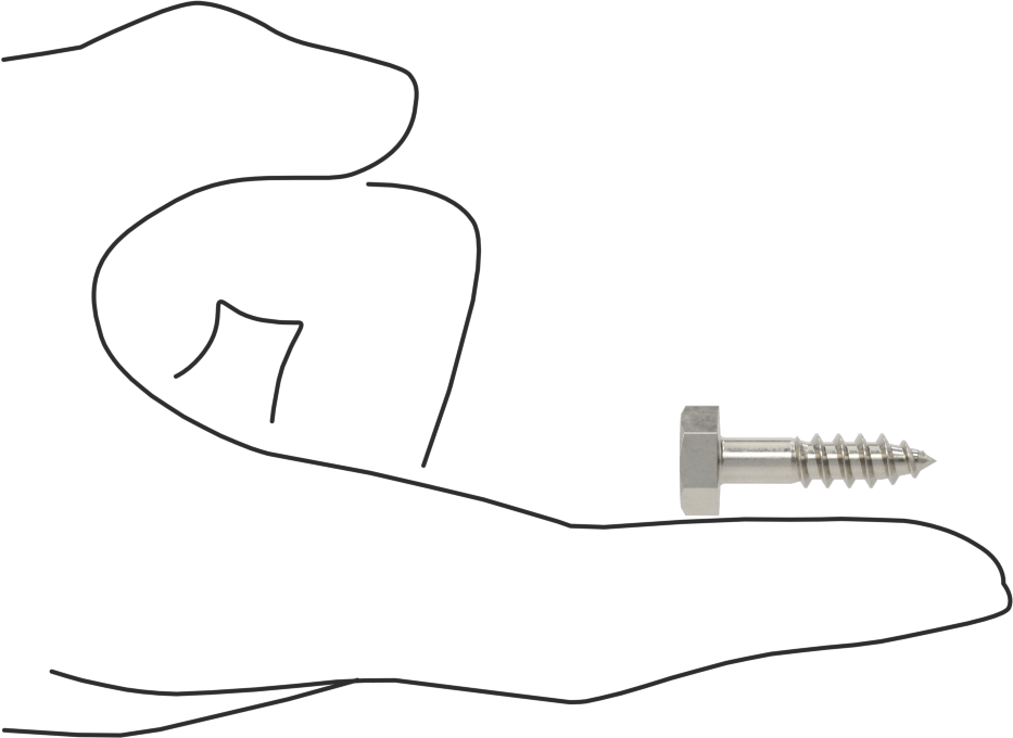 18-8 Paslanmaz Çelik Altıköşe Başlı Ahşap Vida, 1/4" Vida Boyutu, 1" Uzunluk