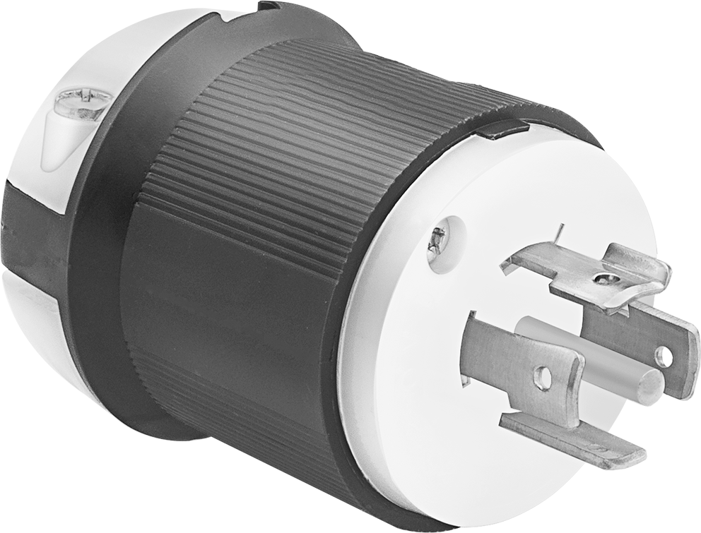 Premium Dönme Kilitli Konektör, Beş Uçlu Fiş, Topraklanmış, NEMA L21-20 — 120V AC/208V AC, 20A, Erkek