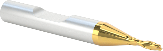 TiN Kaplamalı Yüksek Hızlı Çelik Kare Uçlu Freze, 2 Yiv, 1.6 mm Freze Çapı