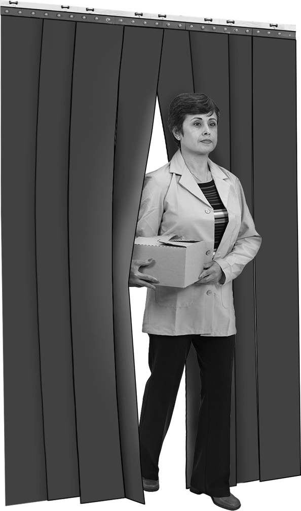 Şerit Kapı, Işık Engelleme, 3 Fit Genişlik x 7 Fit Yükseklik, 8" Genişlikte Şeritler